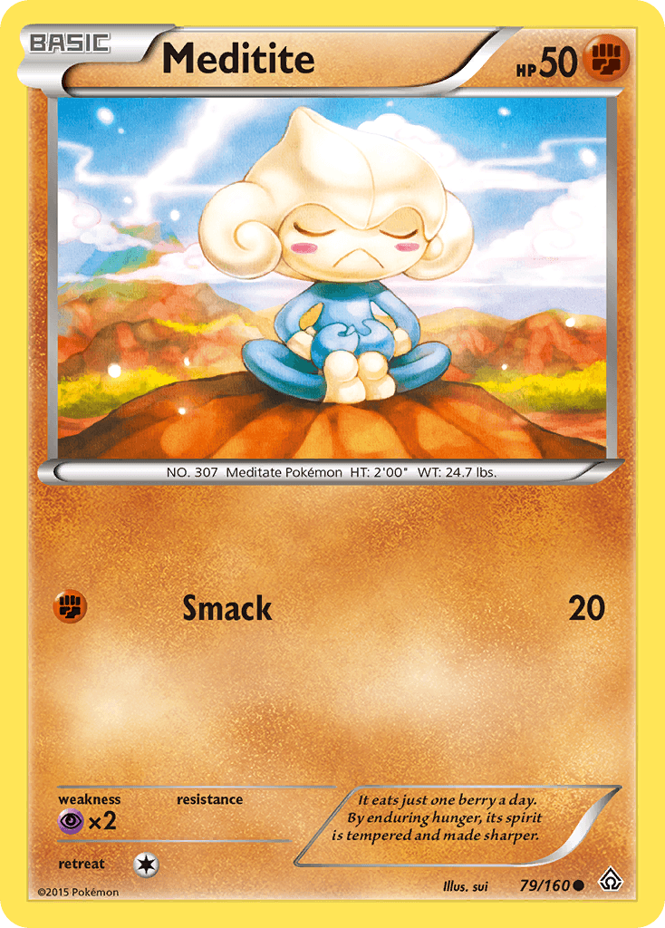 Meditite Pokémon card
