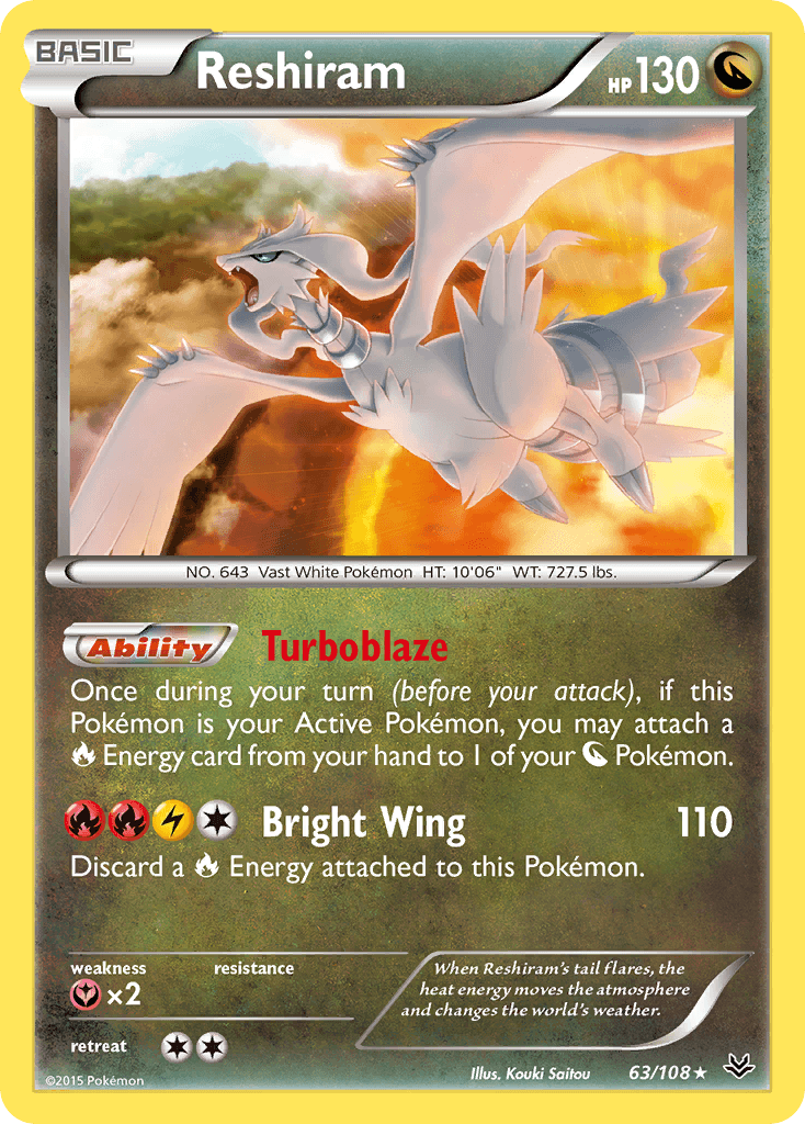 Reshiram Pokémon card
