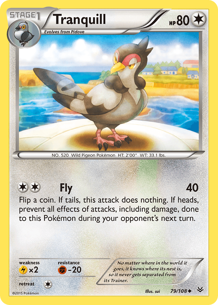 Tranquill Pokémon card