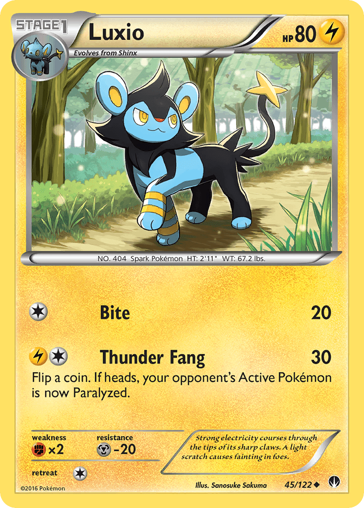 Luxio Pokémon card