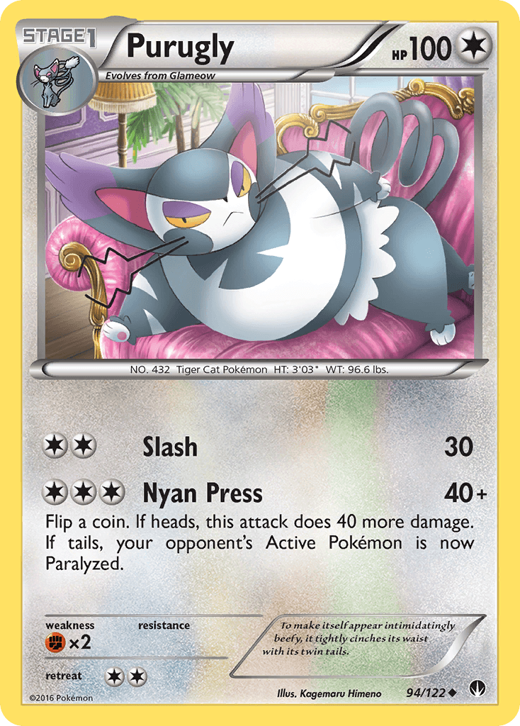 Purugly Pokémon card