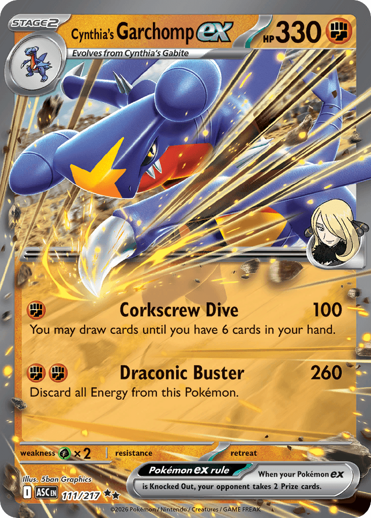 Cynthia's Garchomp ex — Fighting type