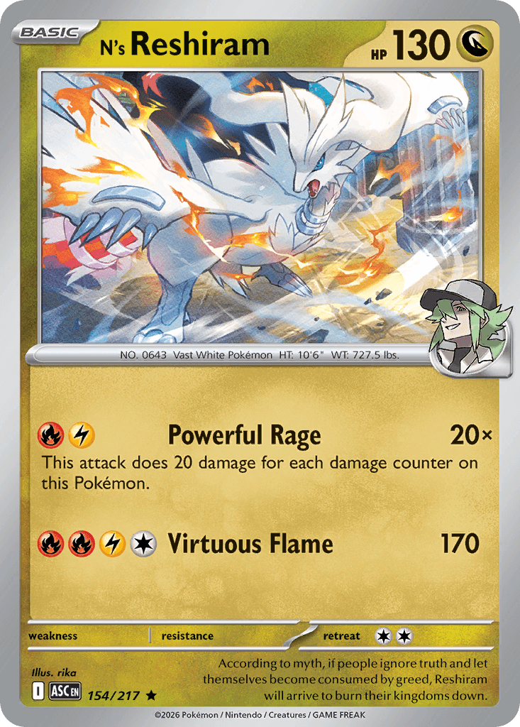 N's Reshiram — Dragon type