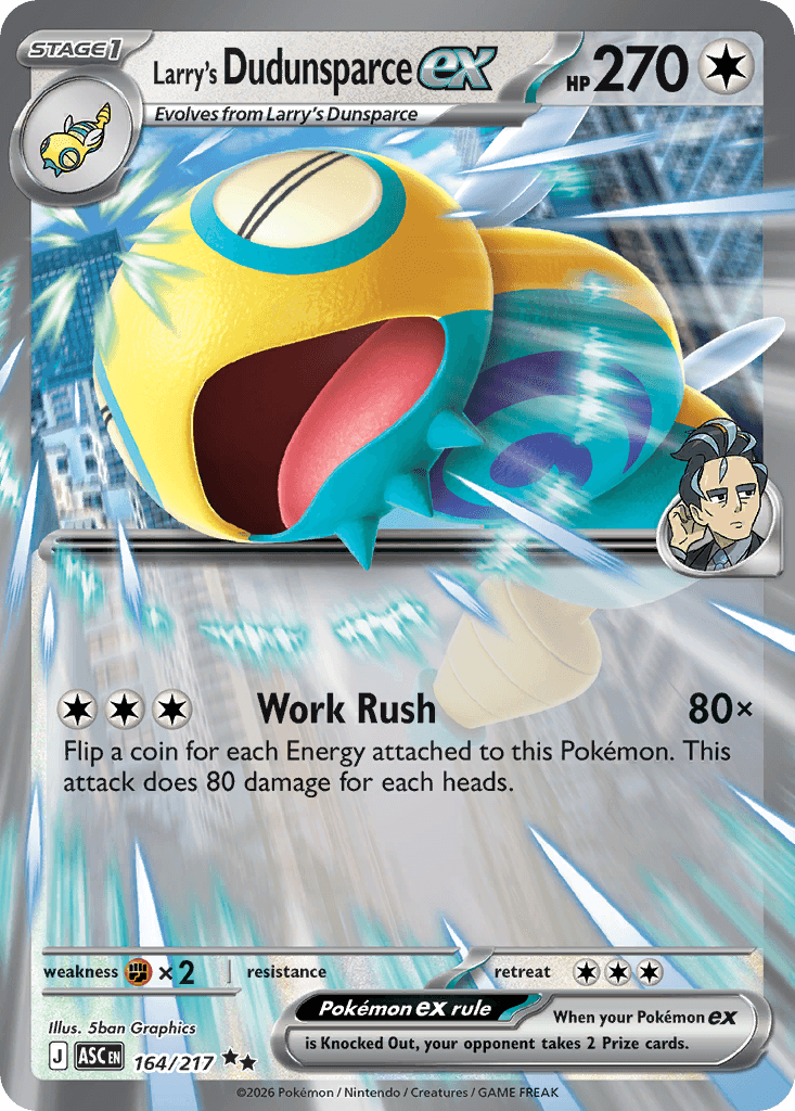 Larry's Dudunsparce ex — Colorless type