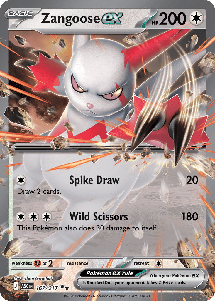 Zangoose ex — Colorless type