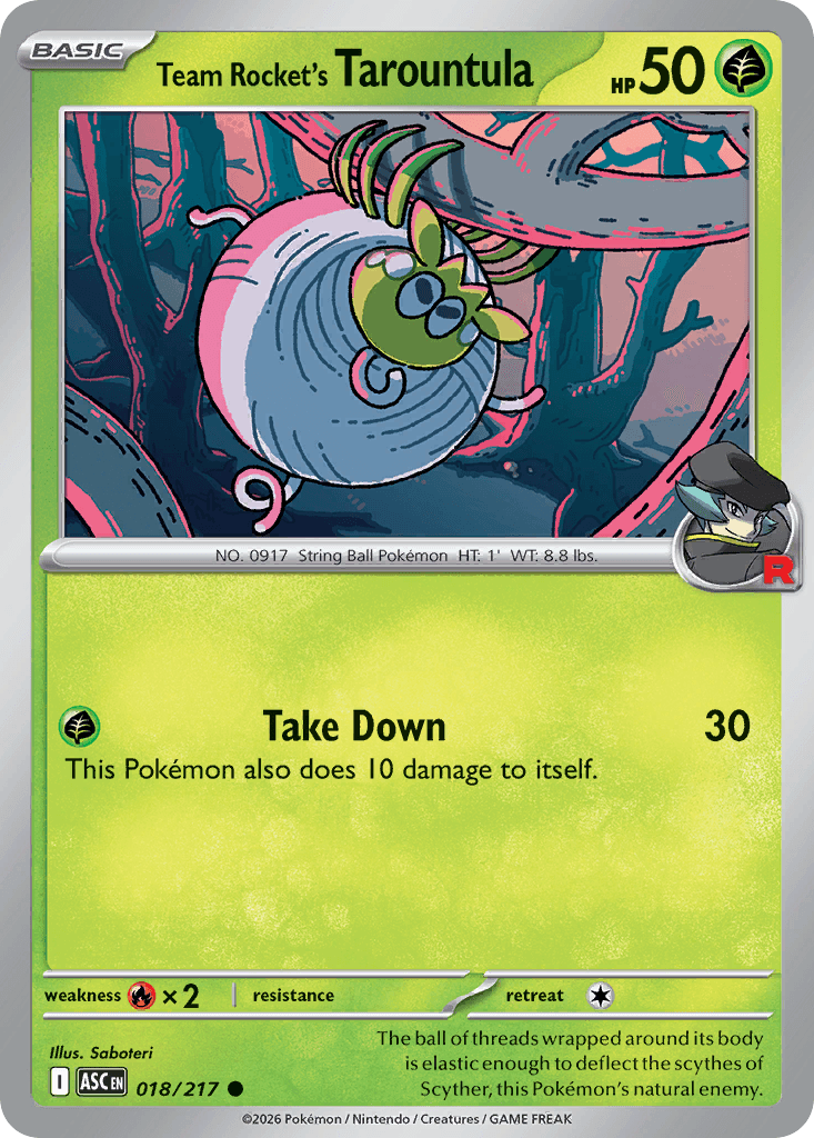 Team Rocket's Tarountula — Grass type