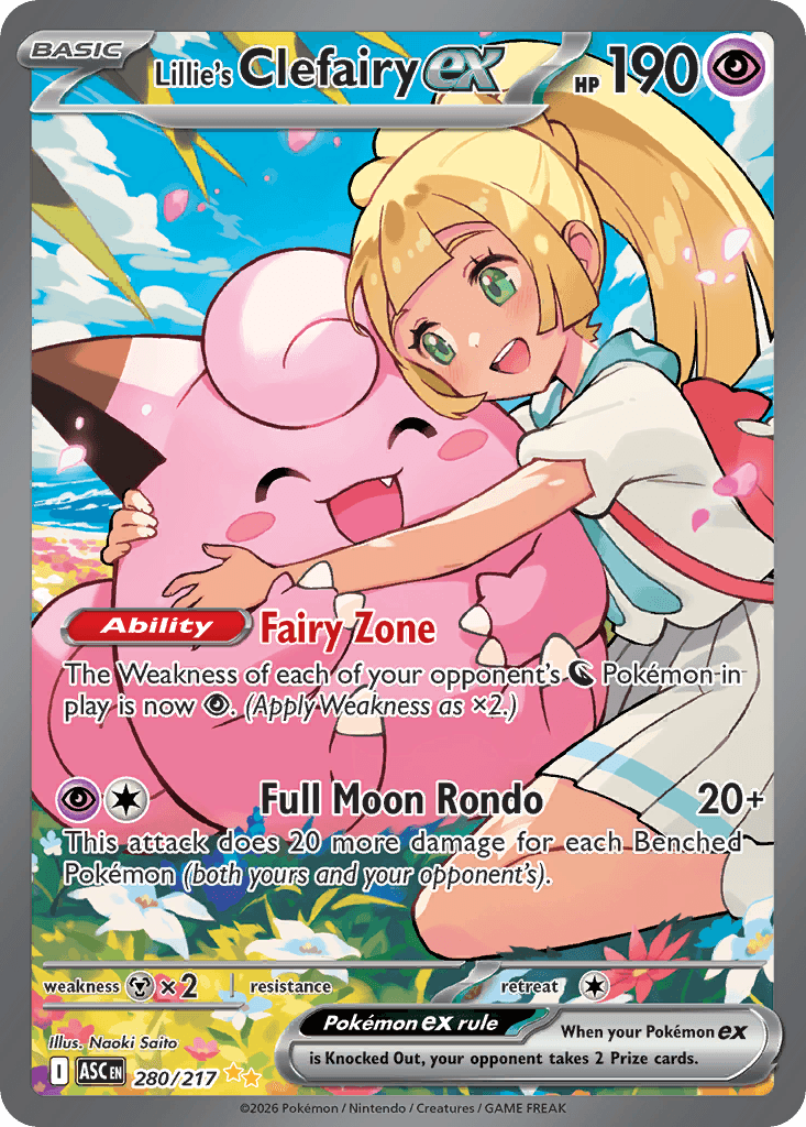 Lillie's Clefairy ex illustrated by Naoki Saito