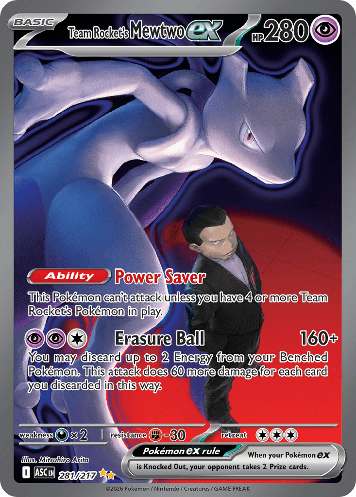 Team Rocket's Mewtwo ex from Ascended Heroes