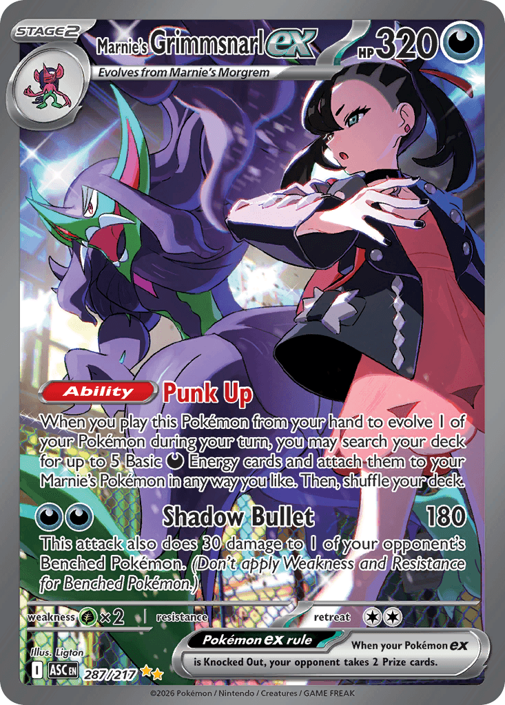 Marnie's Grimmsnarl ex — Darkness type