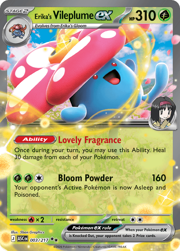 Erika's Vileplume ex — Grass type