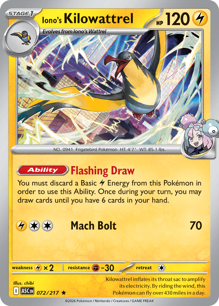 Iono's Kilowattrel — Lightning type