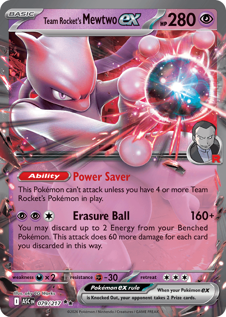 Team Rocket's Mewtwo ex from Ascended Heroes