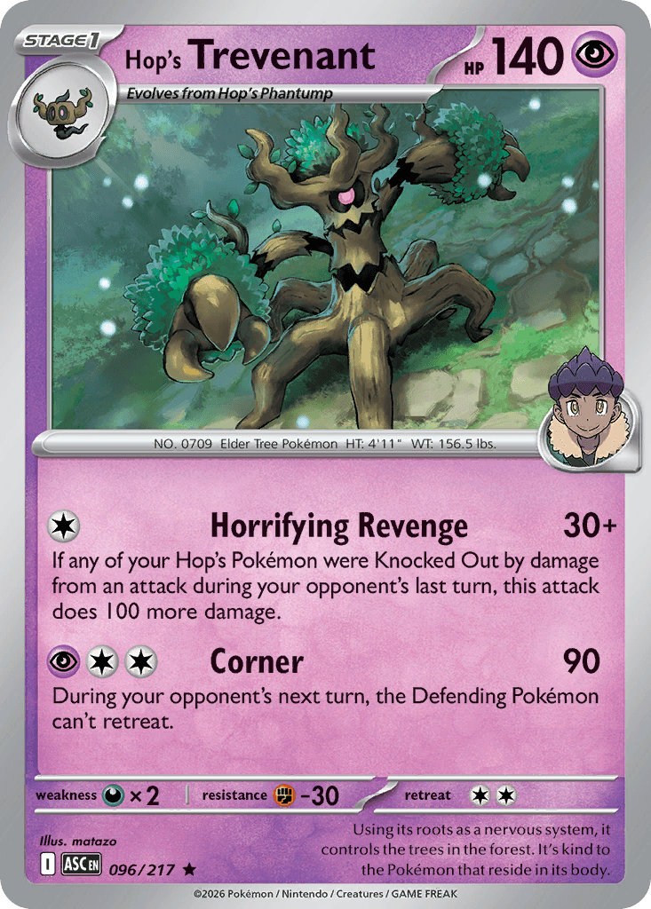 Hop's Trevenant — Psychic type
