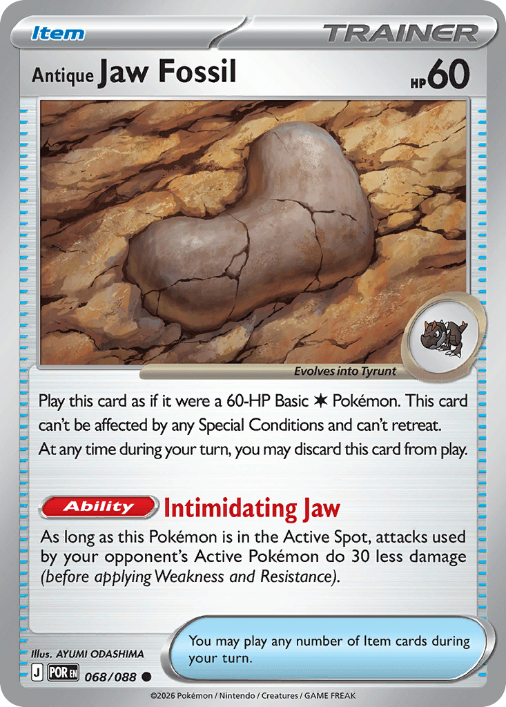 Antique Jaw Fossil Pokémon card