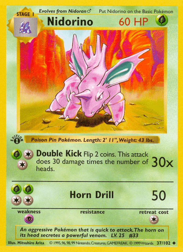 Nidorino Pokémon card