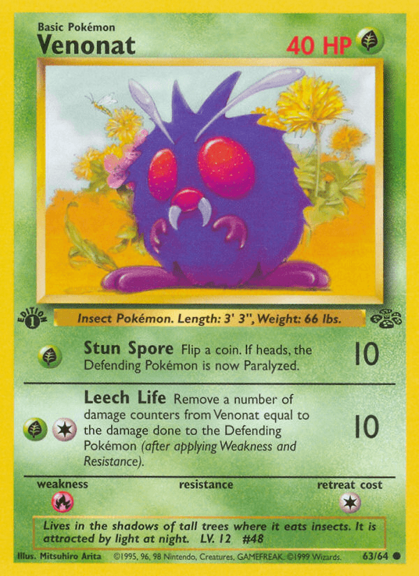 Venonat Pokémon card
