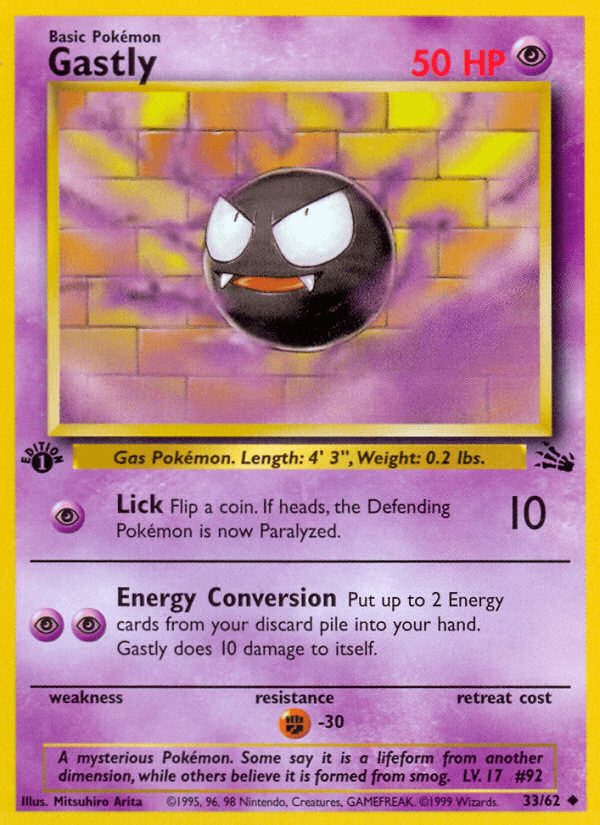 Gastly Pokémon card