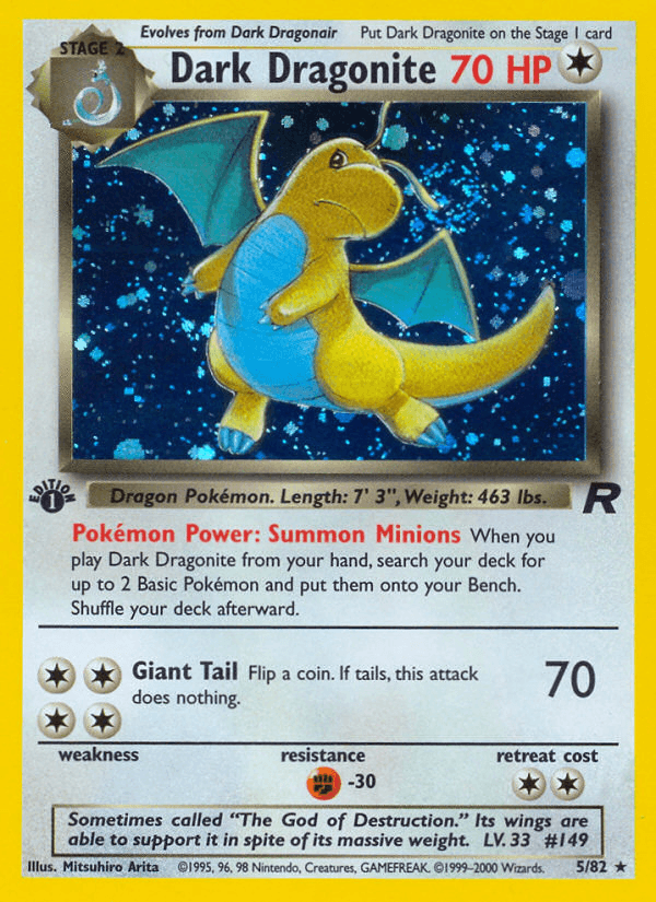 Dark Dragonite Pokémon card