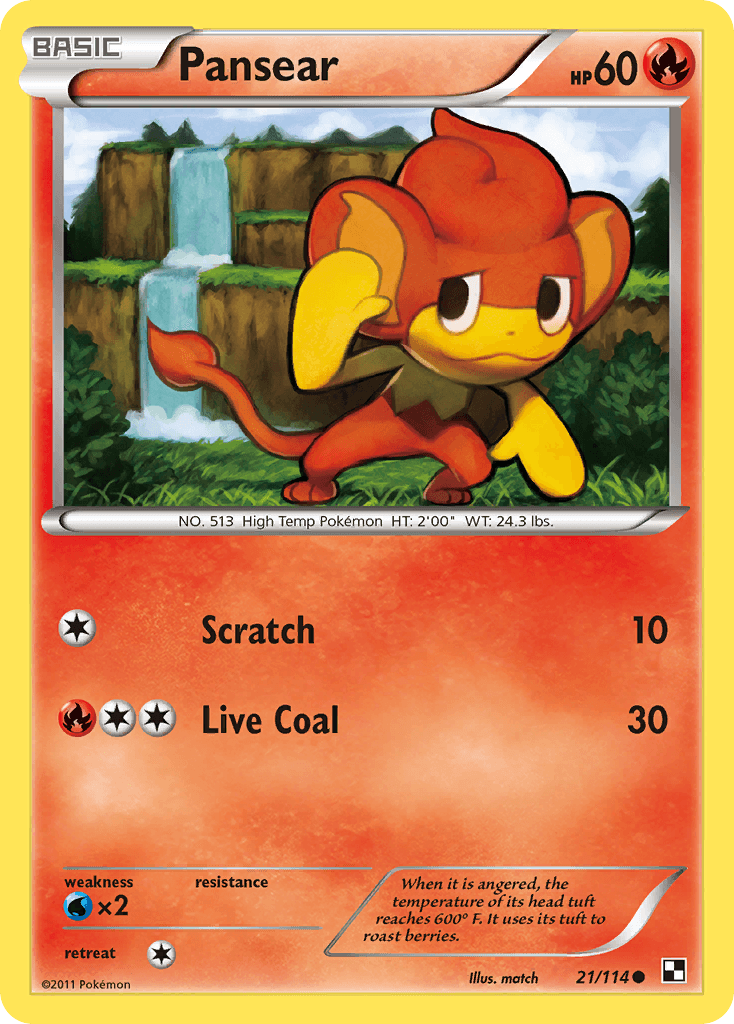 Pansear Pokémon card