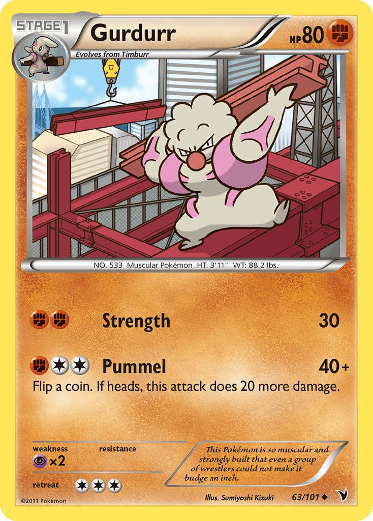Gurdurr Pokémon card