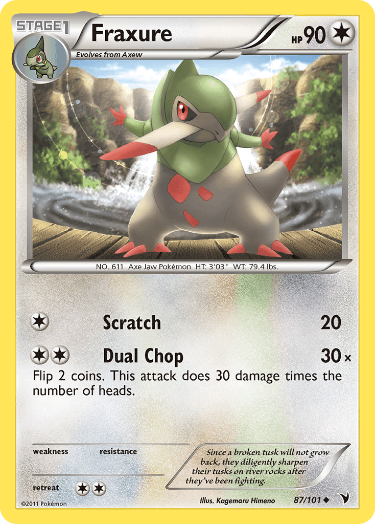 Fraxure Pokémon card