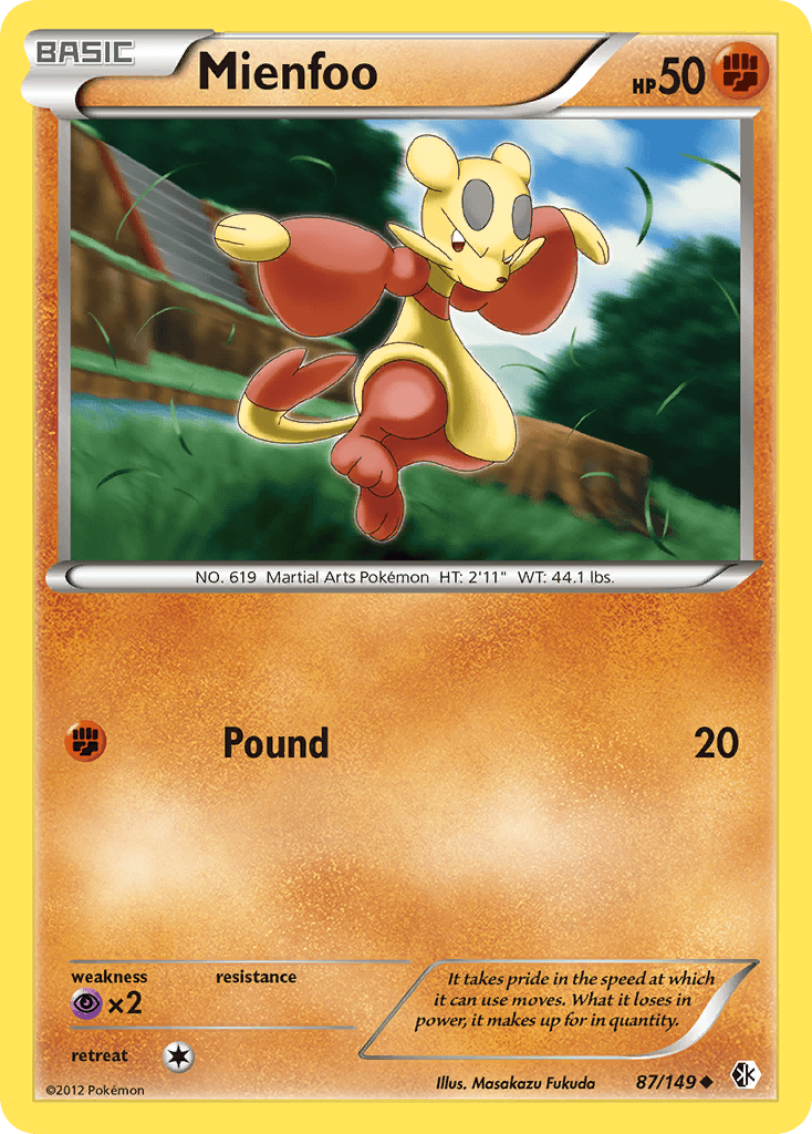 Mienfoo Pokémon card