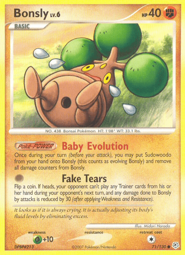Bonsly Pokémon card