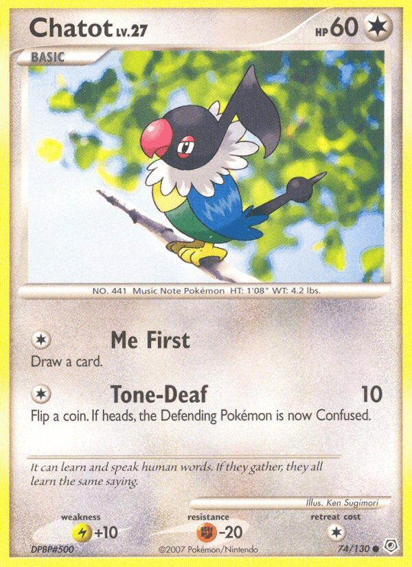 Chatot Pokémon card