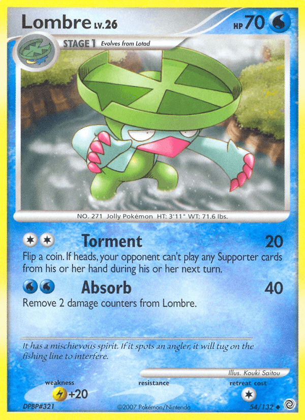 Lombre Pokémon card