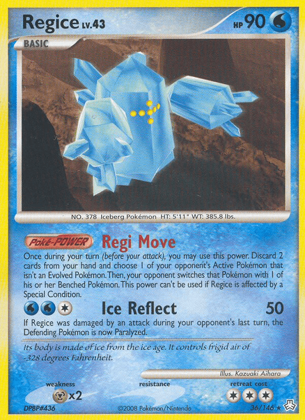 Regice Pokémon card
