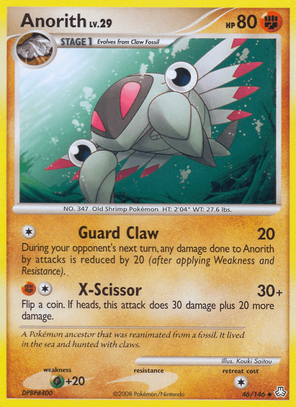 Anorith Pokémon card