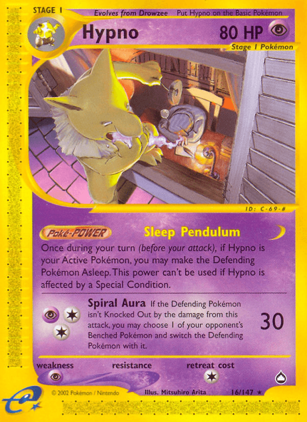 Hypno Pokémon card