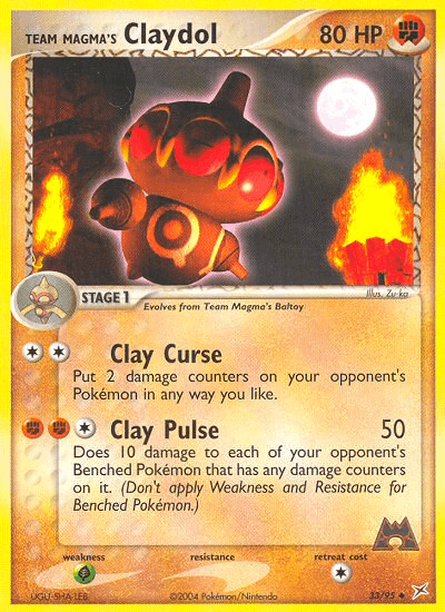Team Magma's Claydol Pokémon card