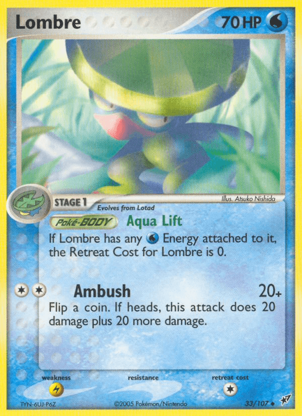 Lombre Pokémon card