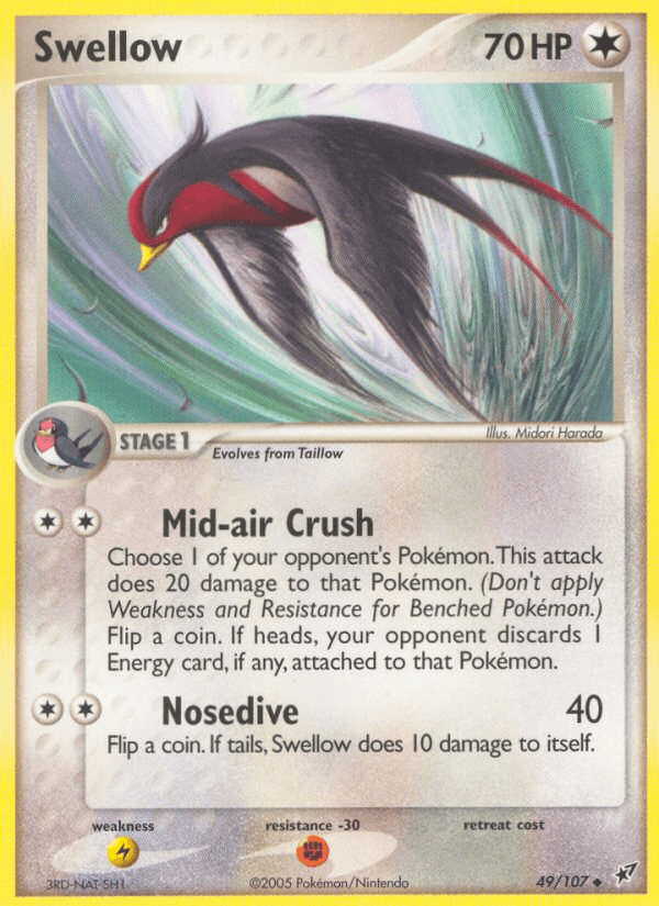 Swellow Pokémon card