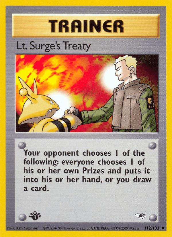 Lt. Surge's Treaty Pokémon card