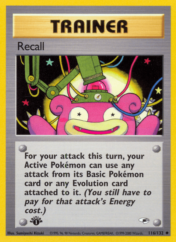 Recall Pokémon card