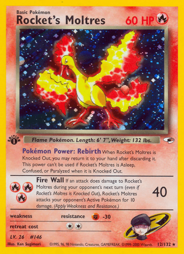 Rocket's Moltres Pokémon card