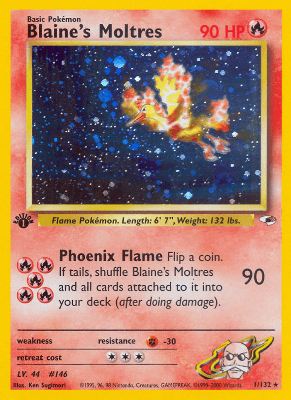 Blaine's Moltres Pokémon card