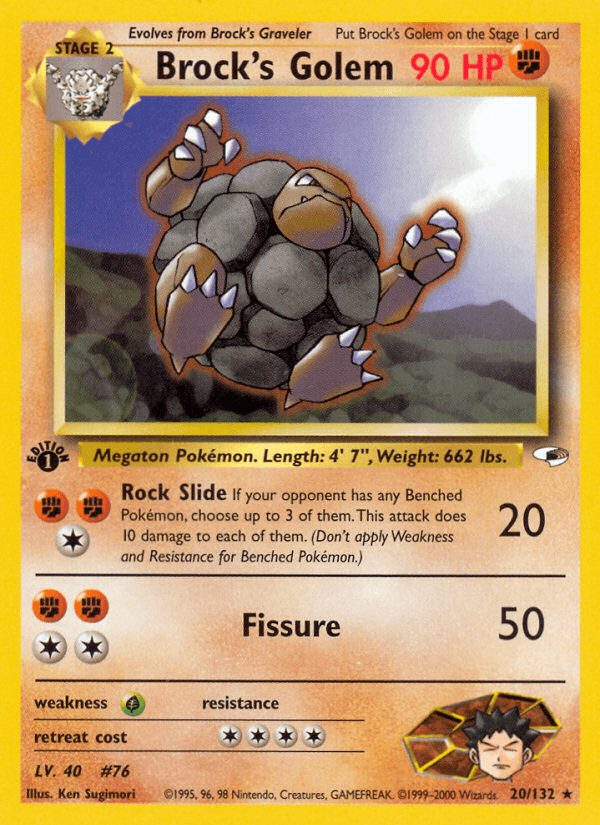 Brock's Golem Pokémon card