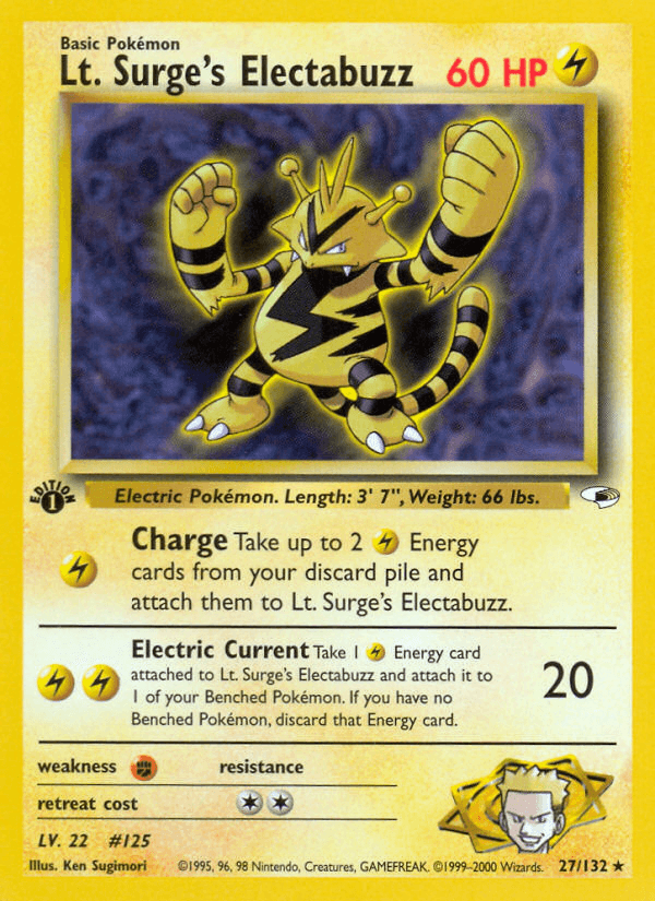 Lt. Surge's Electabuzz Pokémon card