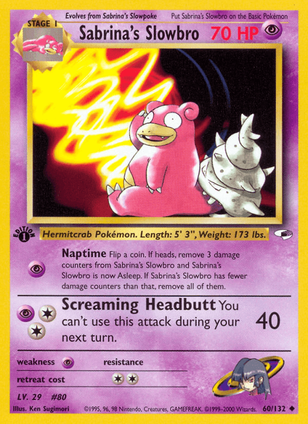 Sabrina's Slowbro Pokémon card