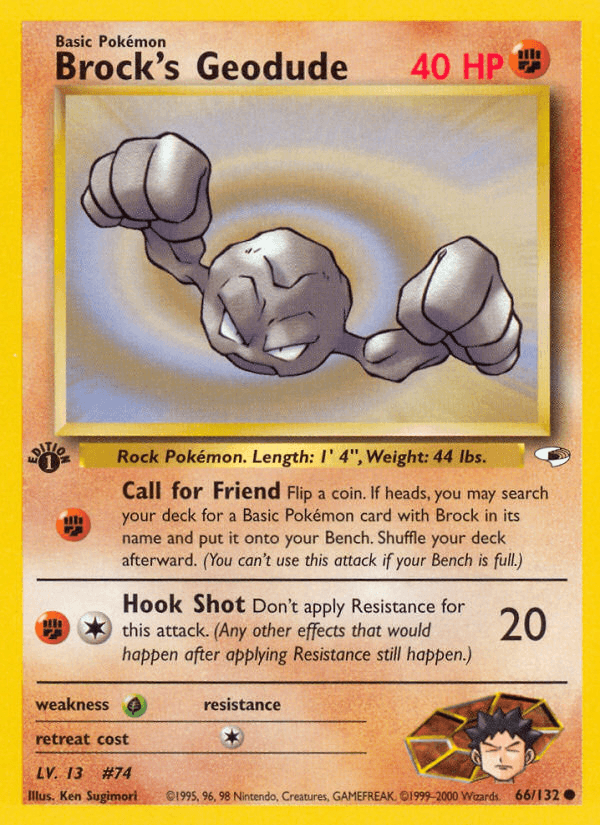 Brock's Geodude Pokémon card