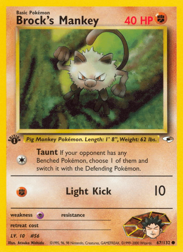 Brock's Mankey Pokémon card