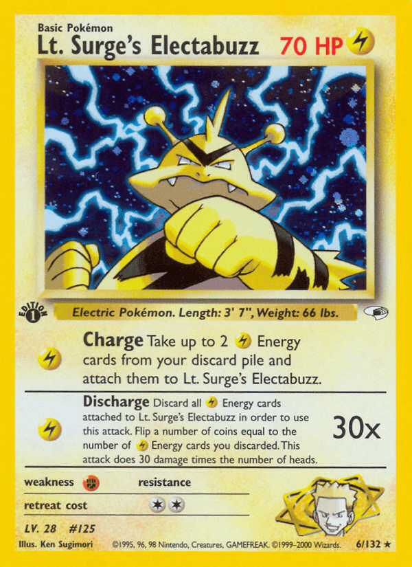 Lt. Surge's Electabuzz Pokémon card