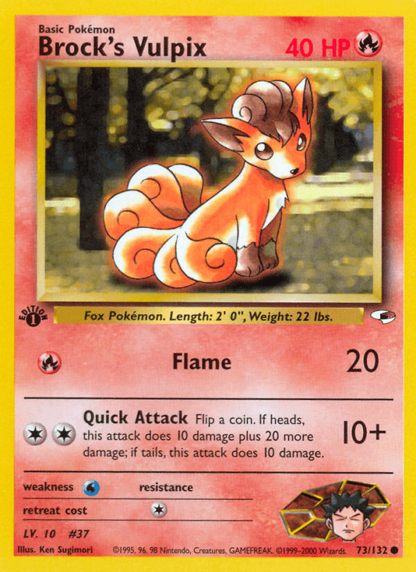 Brock's Vulpix Pokémon card
