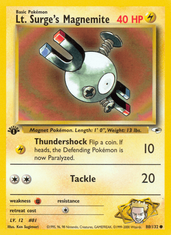 Lt. Surge's Magnemite Pokémon card