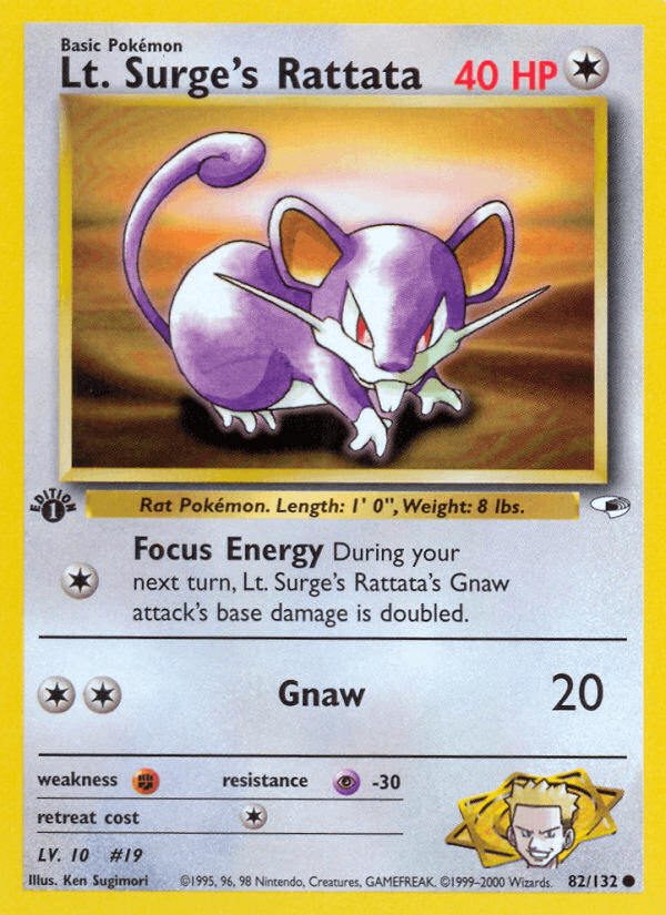 Lt. Surge's Rattata Pokémon card