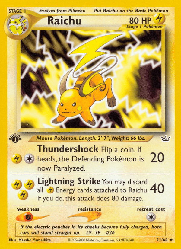 Raichu Pokémon card