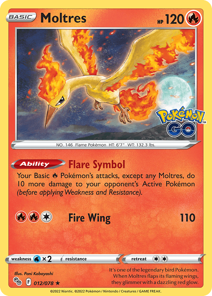 Moltres Pokémon card